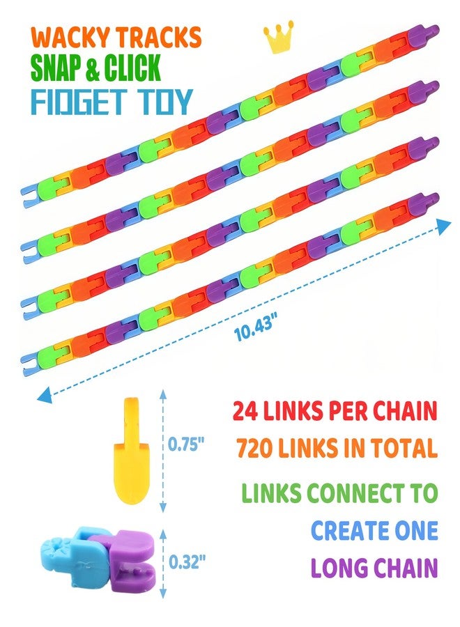 KOSIDEN 30PCS Rainbow Fidget Toy Wacky Tracks Snap and Click Fidgets Sensory Toys-Party Favors,Goodie Bag, Bulk Classroom Prizes School Birthday for Students Gifts Stocking Stuffers for Kids,Teen - Image 3